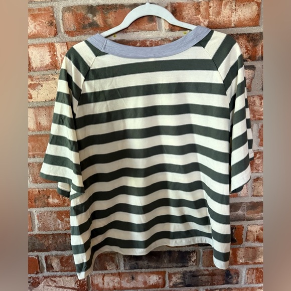 Wishlist Green and Cream Striped Short Sleeve Tee - Picture 3 of 7